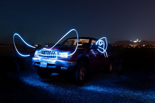 Light painting Toyota Tacoma Andrew horns