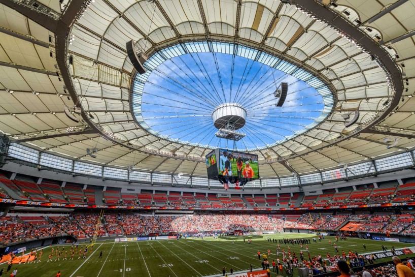 CFL Football : BC Lions vs Montreal Alouettes : Sept 8 2012 : BC Place Stadium Open Roof