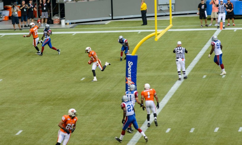 CFL Football : BC Lions vs Montreal Alouettes : Sept 8 2012 : TD