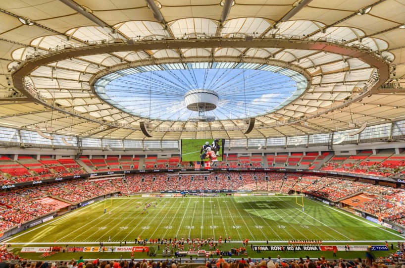 CFL Football : BC Lions vs Montreal Alouettes : Sept 8 2012 : BC Place Stadium Vancouver : HDR