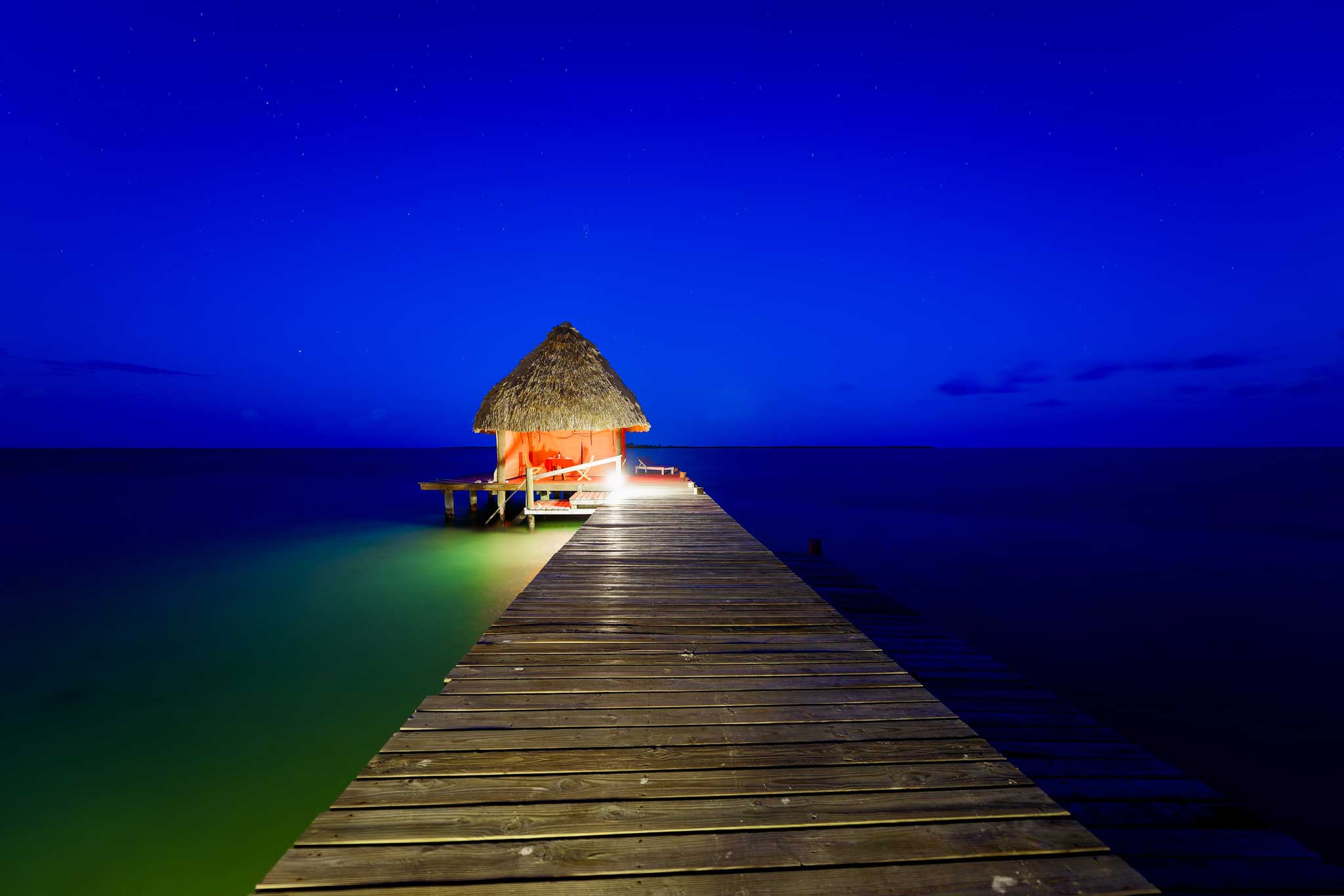 Belize 2012-12-02 : Coco Plum Island Resort : Dock at Night