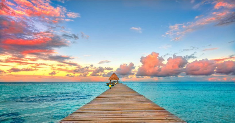 2012-12-05 : Belize Vacation : Coco Plum Island Resort : The Dock At Sunset (Final)