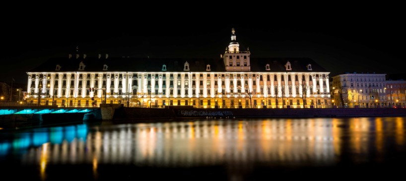 Wrocław, Poland : Wrocław University At Night : 2015-02-13